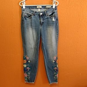 Multi coloured flowered jeans